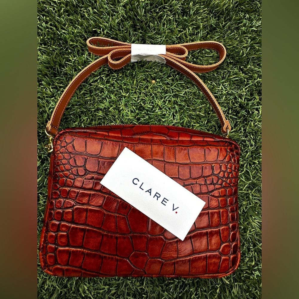 New with Tags - Clare V - Midi Sac Brown Croc